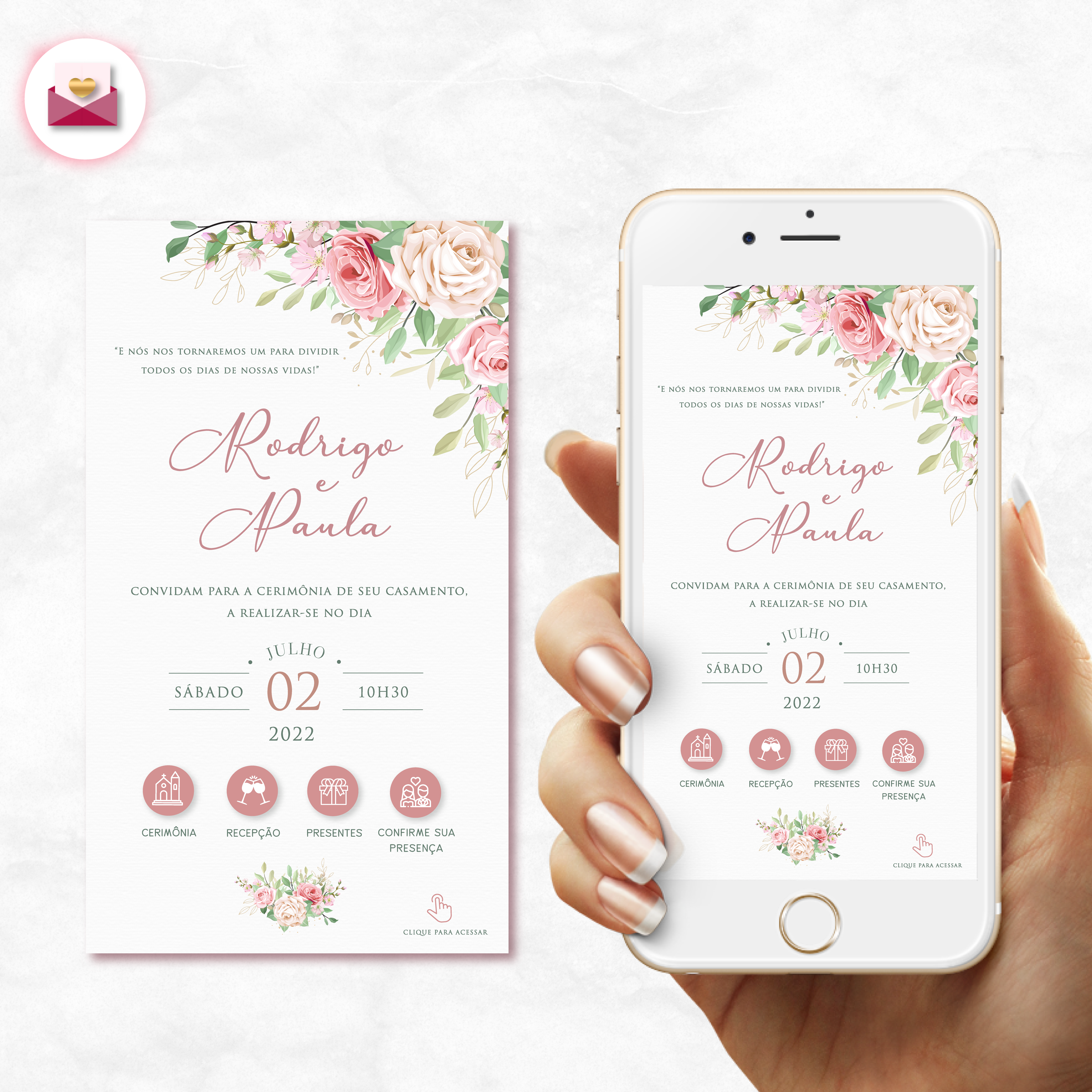 Convite Casamento Interativo Virtual Para Whatsapp