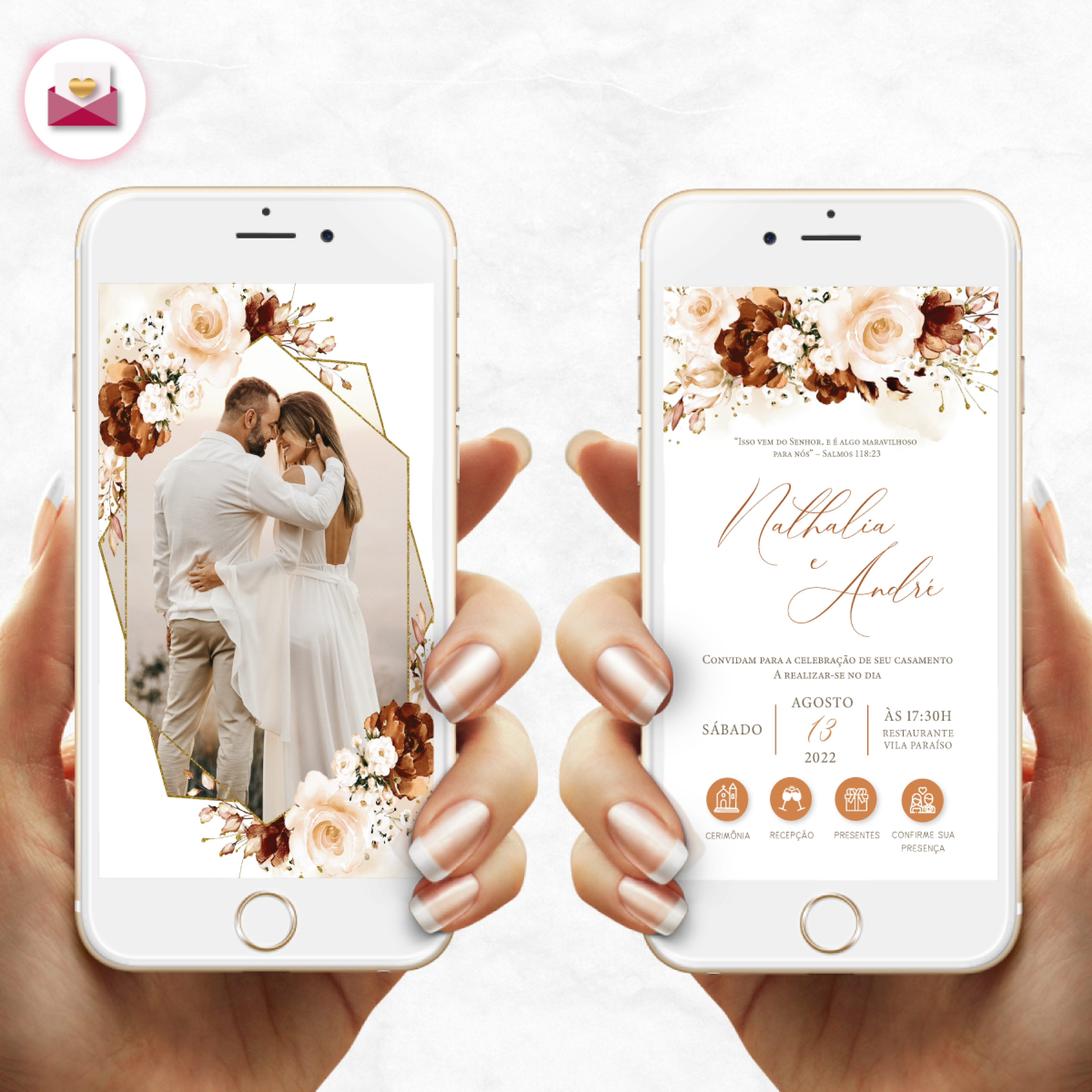 Paleta Dourado – Loja de Convites Virtual, Casamento